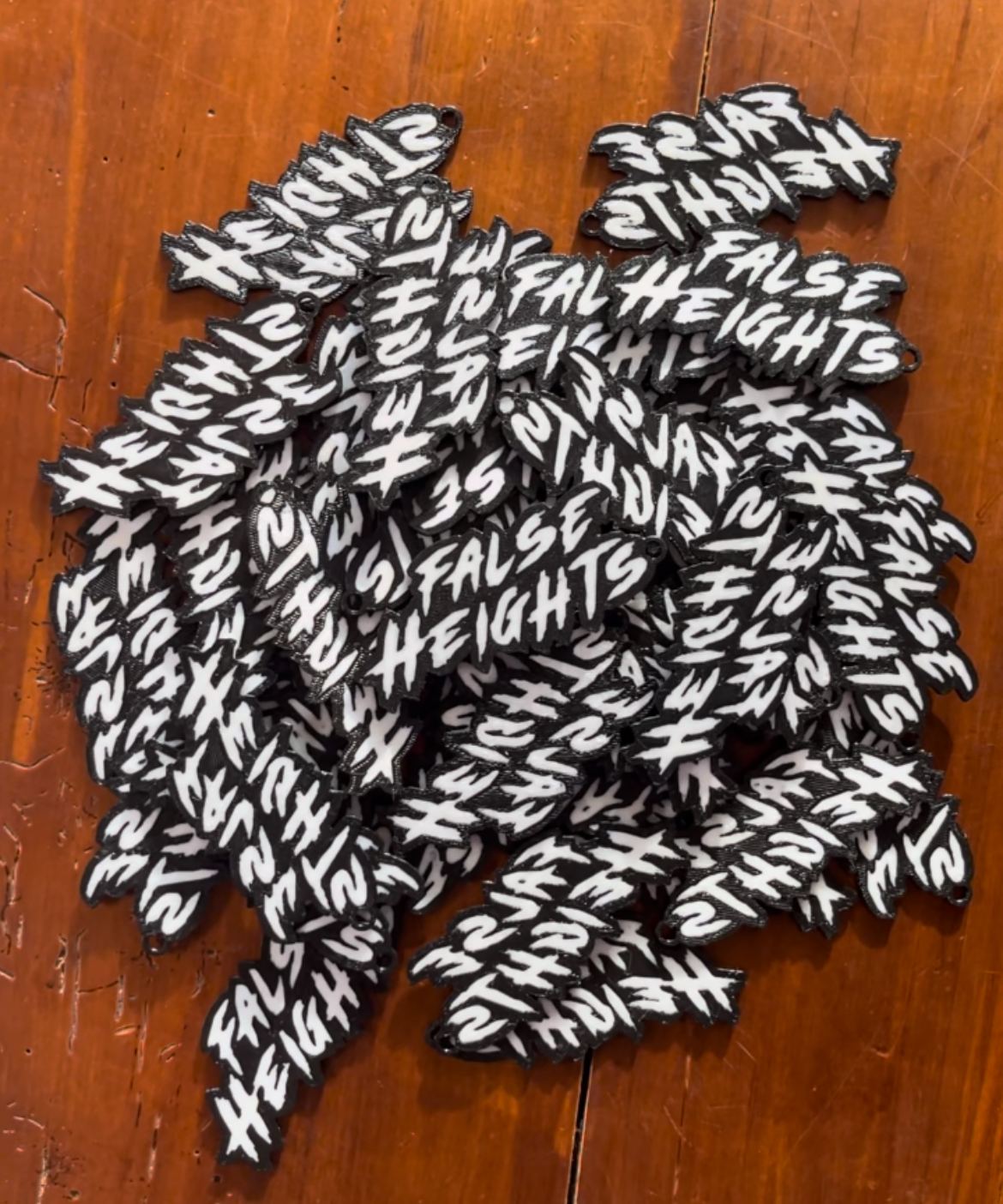 A 3D printed branded keyring sample